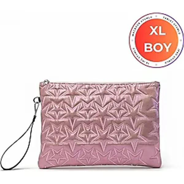 Bahels Yıldız Desenli Pink Xl Macbook ve Tablet Uyumlu Portföy Çanta - Pembe