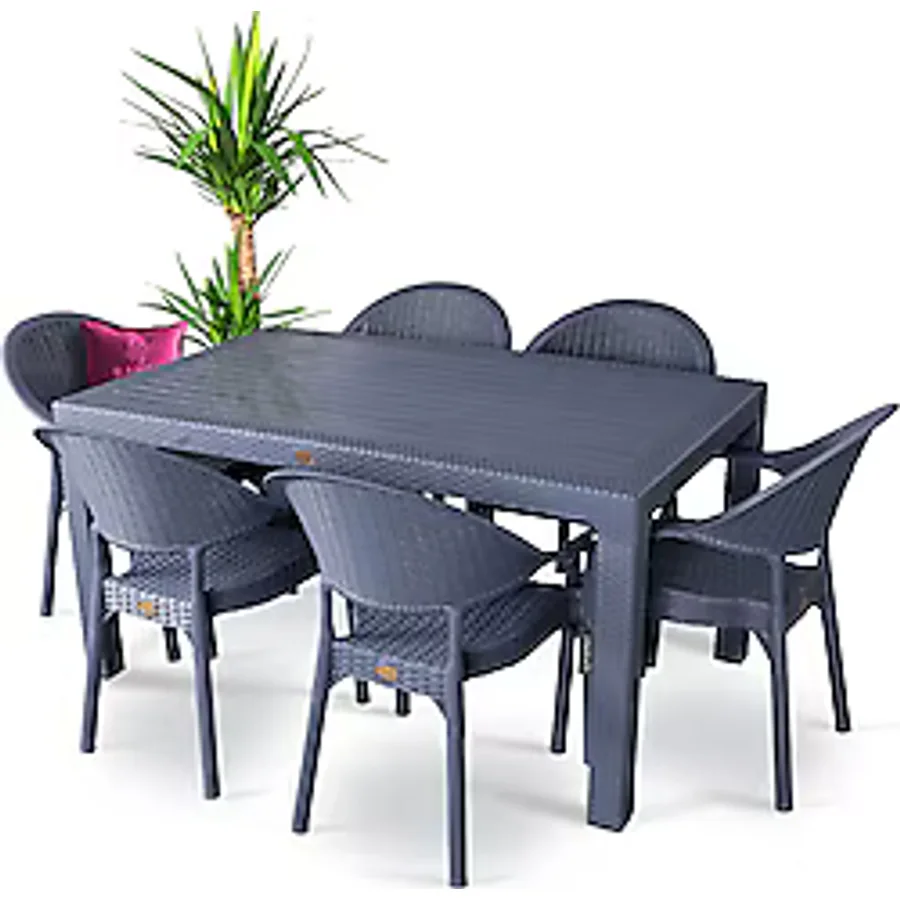Bahex Capissi Bambu 90 x 150 cm Rattan Bahçe Mobilya Takımı