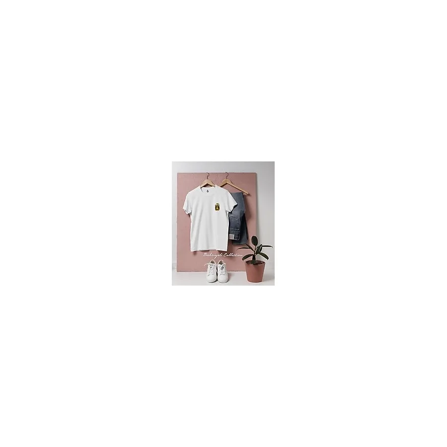 Bahriyeli Collection Oversize Gold Dalgıç Dalış Başlığı Cep Tasarımlı Unisex T-Shirt - XL - Beyaz