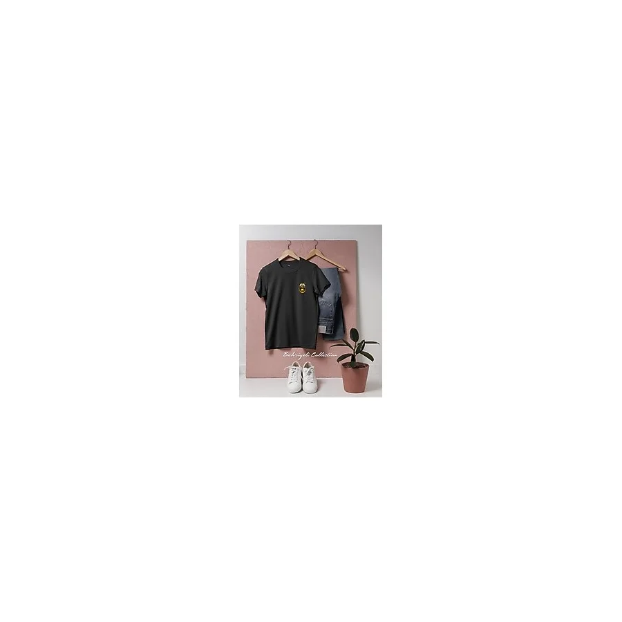 Bahriyeli Collection Oversize Gold Dalgıç Dalış Başlığı Cep Tasarımlı Unisex T-Shirt - Siyah