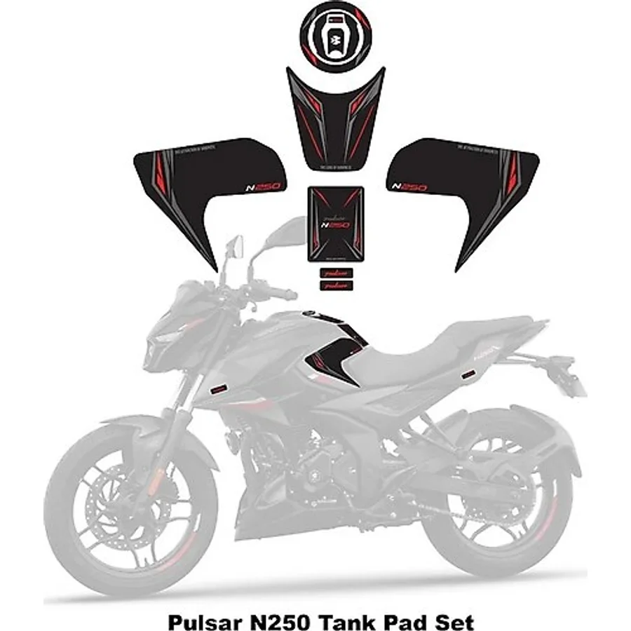Bajaj Pulsar N250 2023 Model Tank Pad Set Kırmızı Edition Special Series Redline Grafik