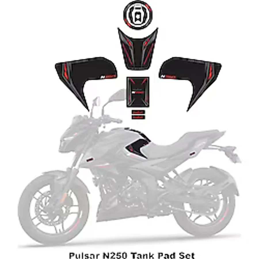 Bajaj Pulsar N250 2023 Model Tank Pad Set Kırmızı Edition Special Series Redline Grafik