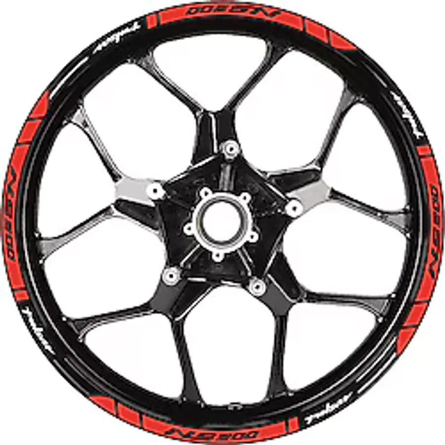 Bajaj Pulsar Ns200 Baskılı Jant Dışı Şerit Motosiklet Sticker Etiket Modeli Kırmızı