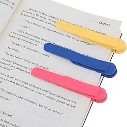 Bak Gel Al 3'lü Otomatik Renkli Kitap Ayracı - Sayfa Sabitleyici Silikon Okuma Klipsi, Kitap Okuma Aksesuarı