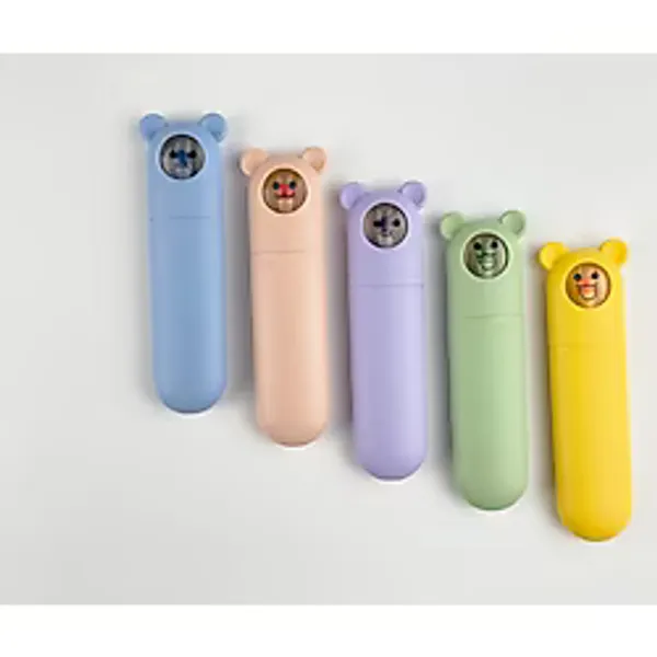 Bak Gel Al Pastel Renk Fosforlu Kalem Seti 6 Renk - Mikro Ayıcık Kapaklı Sevimli Highlighter Kalemler