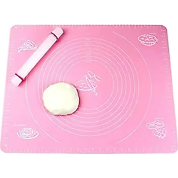 Baker Home Büyük Boy Silikon Hamur Açma Matı 65x45 cm (Pembe)