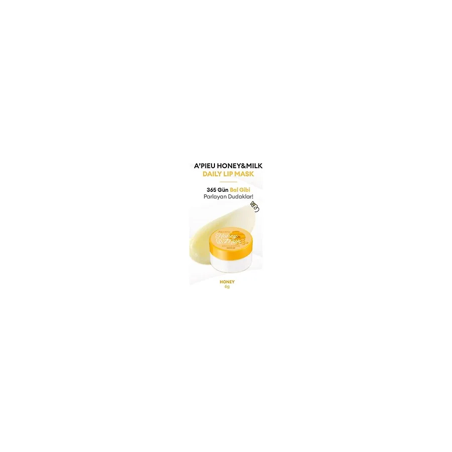 Bal ve Süt Özlü Besleyici ve Nemlendirici Dudak Maskesi A'PIEU Honey & Milk Daily Lip Mask (Honey)