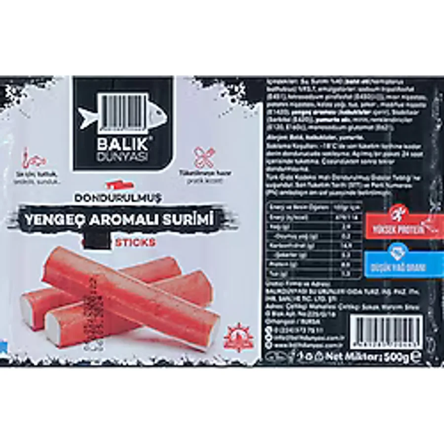 Balık Dünyası Yengeç Aromalı Surumi 500 gr