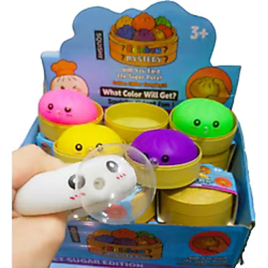Baloncuklu Squishy Stres Topu Sıkılabilir Duyusal Oyuncak Çin Mantısı Kutu Şeklinde -10 Cm-(1 Adet)