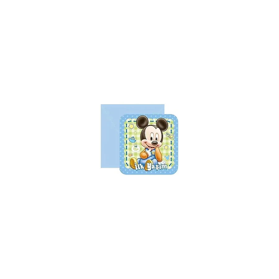 BalonEvi Davetiye Mickey Disney Baby Pk:6