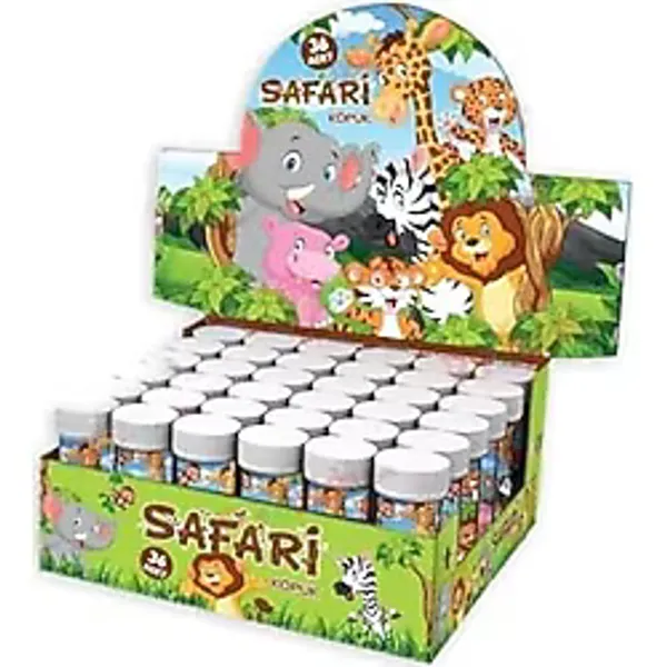 Bambapaw Safari 10'Lu Köpük Balon Safari Sevimli Hayvanlar Köpük Baloncuk 10'Lu Renkli