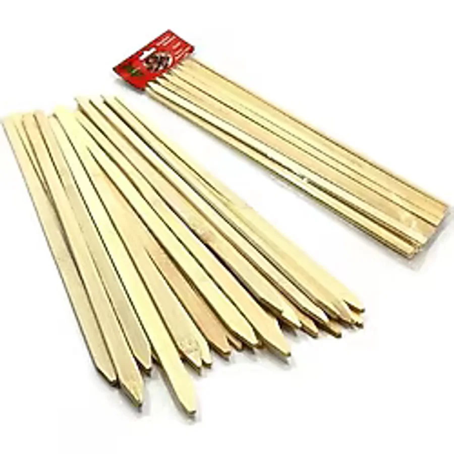 Bambu Adana Kebap Şişi Ahşap 25 Adet Yassı Çöp Şiş Kebap Şişi 30 Cm