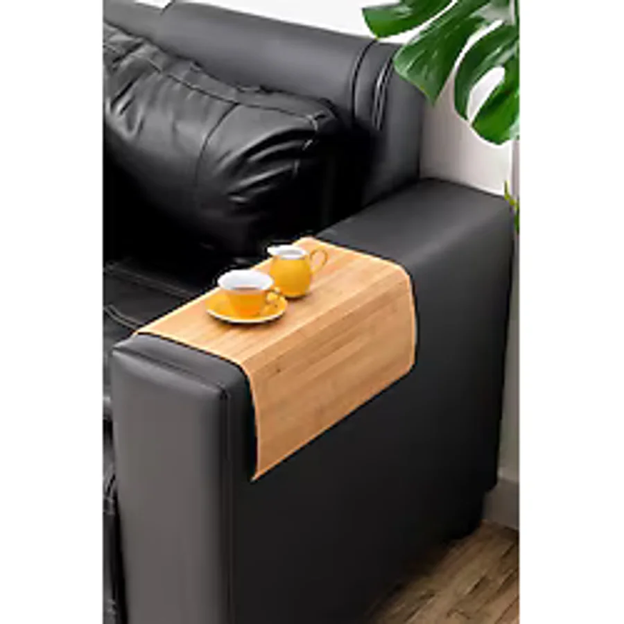 Bambu Koltuk Matı Ahşap Kanepe Koltuk Kenarı Sehpa Yan Sehpa Koltuk Katlanabilir Tepsisi 45x70