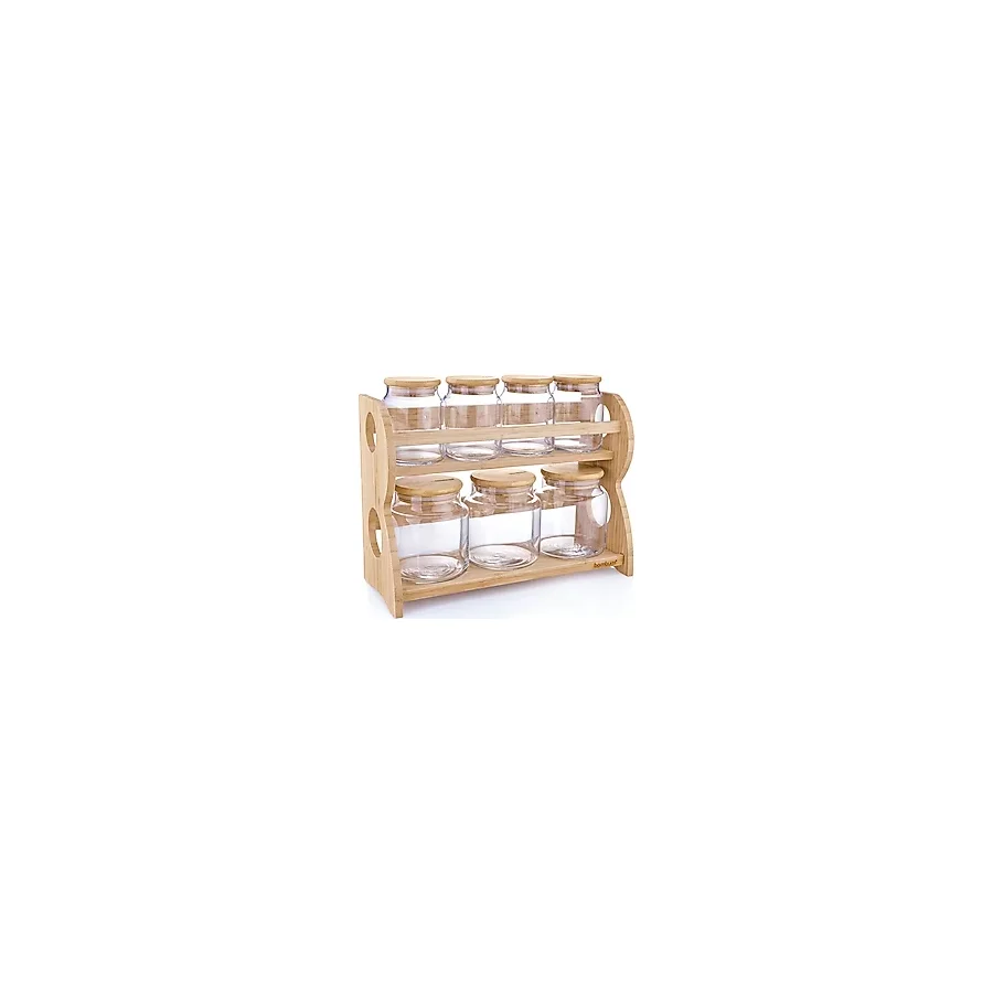 Bambum Bench Standlı 8 Parça Cam Baharat Takımı