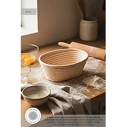 Bambum Puder - Ekmek Mayalama Sepeti Oval 21 cm