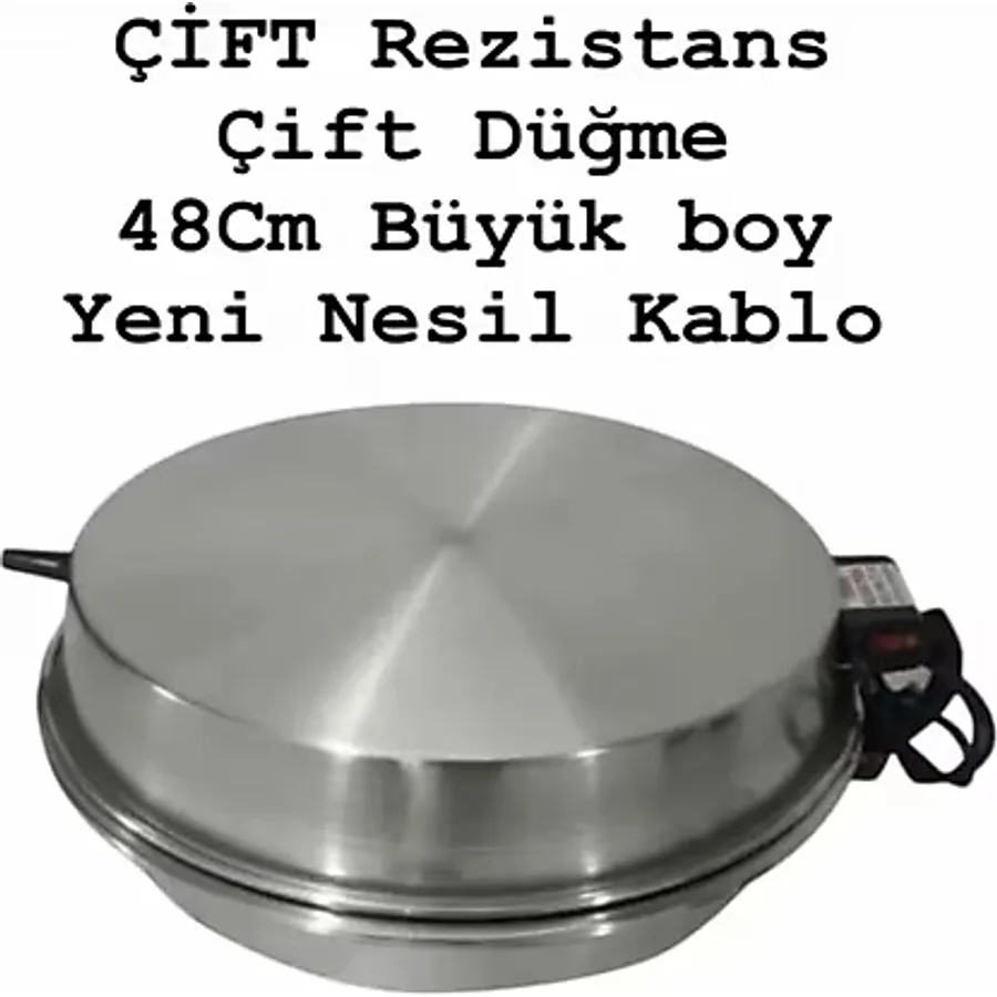 banuborkun Elektrikli Tandır Fırın Ekmek, Lahmacun Pizza Yemek Yapma Makinası Topraklı Kablo Büyük Boy 48 Cm