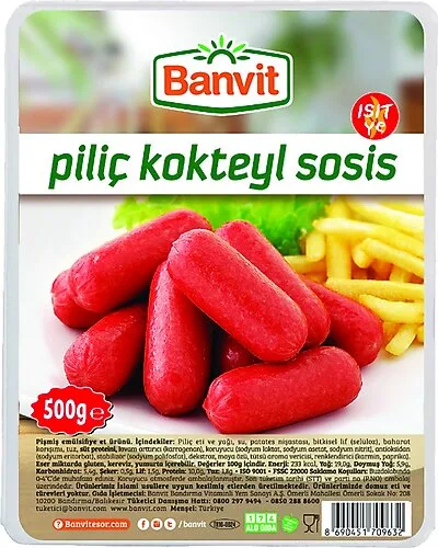Banvit 500 gr Kokteyl Piliç Sosis