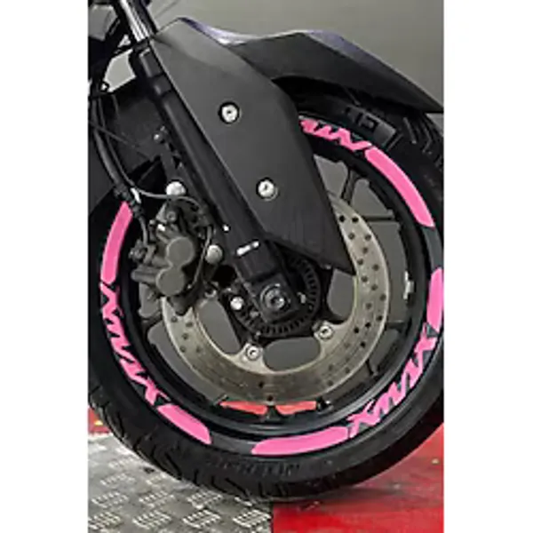 Banxtre Yamaha XMAX Motosiklet için 12 Parça Jant Şeridi Sticker Seti (2 Janta da Yeterli) (Pembe)