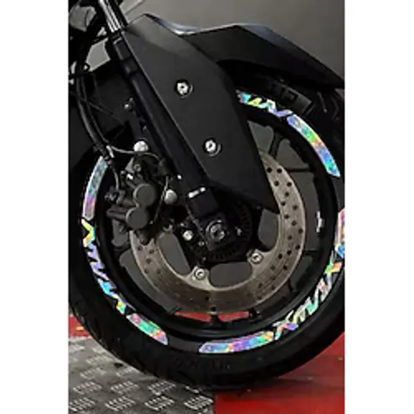 Banxtre Yamaha XMAX Motosiklet için 12 Parça Jant Şeridi Sticker Seti (2 Janta da Yeterli) (Hologram)