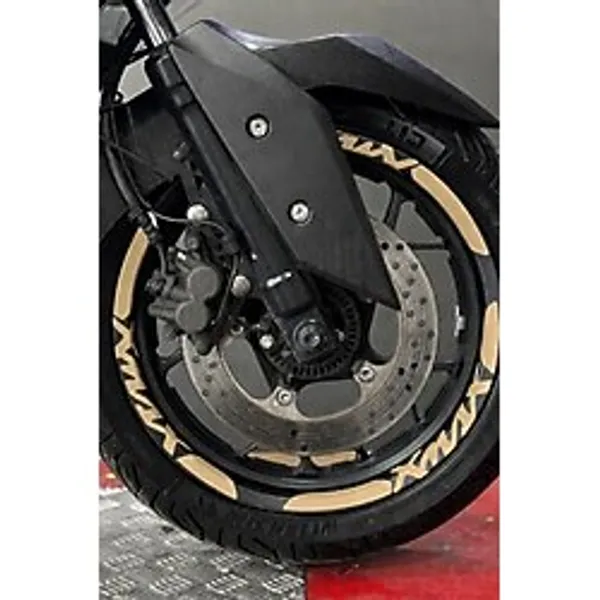 Banxtre Yamaha XMAX Motosiklet için 12 Parça Jant Şeridi Sticker Seti (2 Janta da Yeterli) (Kum Rengi)