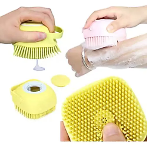 Banyo Duş Kesesi Sabun Duş Jeli Hazneli Masaj Fırçası Lif Kese Doldurulabilir Yıkama Fırçası