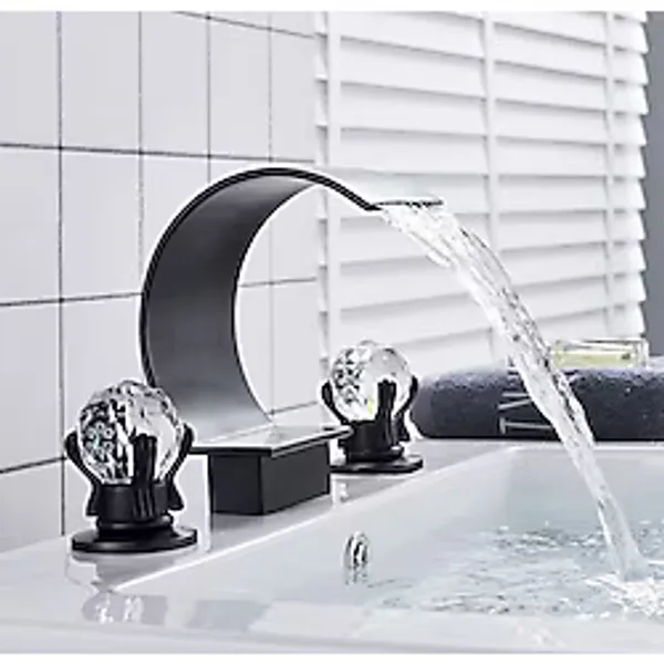 Banyo Lavabo Küvet Jakuzi Bataryası Ankastre Mat Siyah Yeni Taşlı Model Şelale 7 Yıl Garantili Ithal