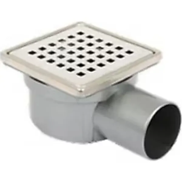 Banyo Yer Süzgeci 10X10x50 Cm Yandan Çıkışlı Krom Yer Süzgeci