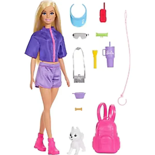 Barbie Doğa Macerası Temalı Kıyafetleriyle Barbie 'Malibu' Bebek, 10'Dan Fazla Kamp Aksesuarı Ve Yav