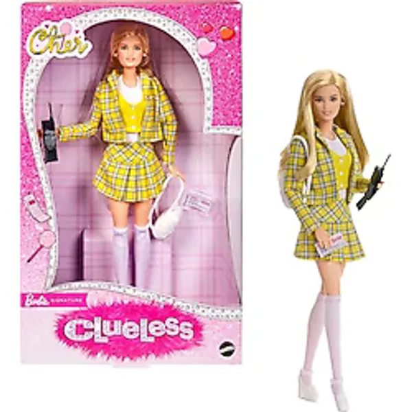 Barbie İmza Sevgili Clueless Bebek, Sarı Ekose Takım Elbise, Sırt Çantası, Cep Telefonu ve Sürüş Öğrenme Lisansı ile