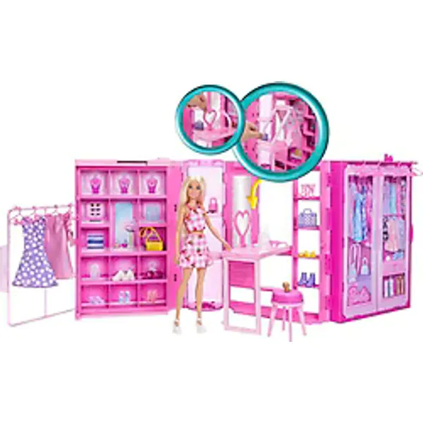 Barbie'nin Rüya Dolabı ve Bebek Oyun Seti HXD58