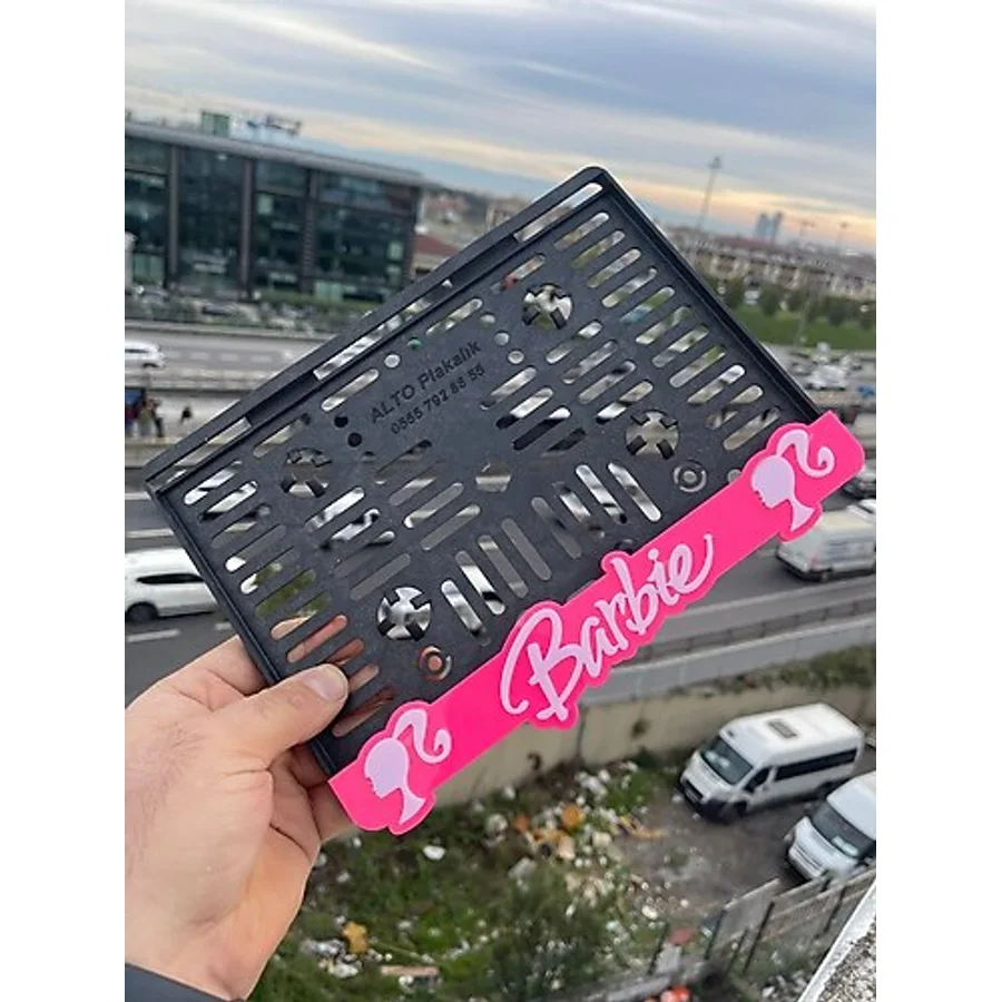 Barbie Özel Tasarım Pleksi Motosiklet Plakalık
