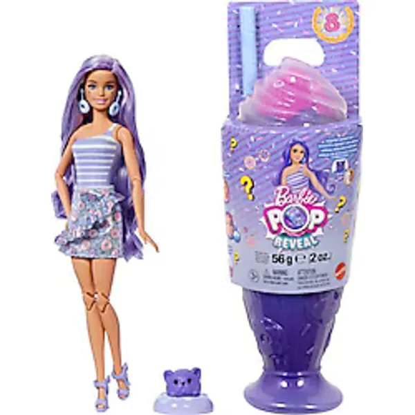Barbie Pop Reveal Atıştırmalık Serisi Mor Bebek JFY00-JFY60
