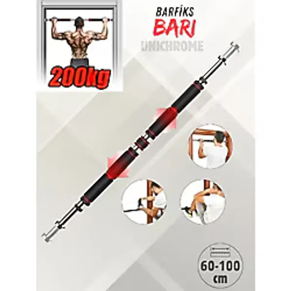Barfiks Çubuğu 60-100 Cm Çift Uzun Süngerli Ayarlanabilir Barfiks Çekme Demiri Barfiks Aleti
