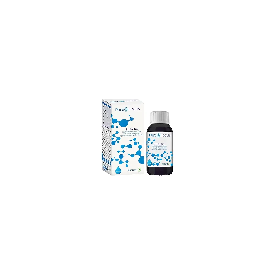 Barifit Purefocus Sitikolin Şurup Odak ve Zihinsel Performans Desteği Fosfatidilserin, Krill Yağı, Epa Dha ve Vitamin Içeren Sıvı Takviye Edici Gıda 150 ml - Yok