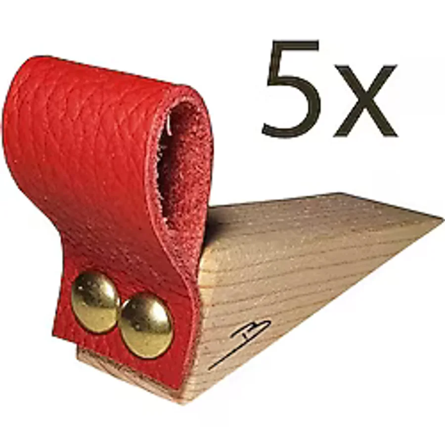 Barış Dizayn Premium Kırmızı Deri Kapı Altlığı Kapı Stoperi Stopper Kapı Durdurucu (5li Paket)