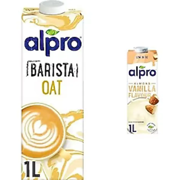 Barista Yulaf Bitkisel Içeceği, 1l ve Alpro Badem Vanilya Bitki Bazlı Içecek 1l - Bitki Çayı