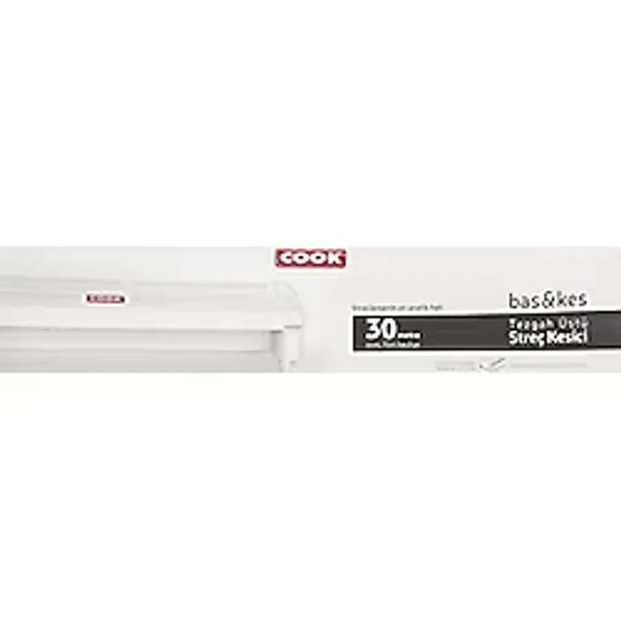 Bas&kes Streç Film Kesme Aparatı, 30 cm x 30 M, Beyaz (3 Paketi) - Ahşap