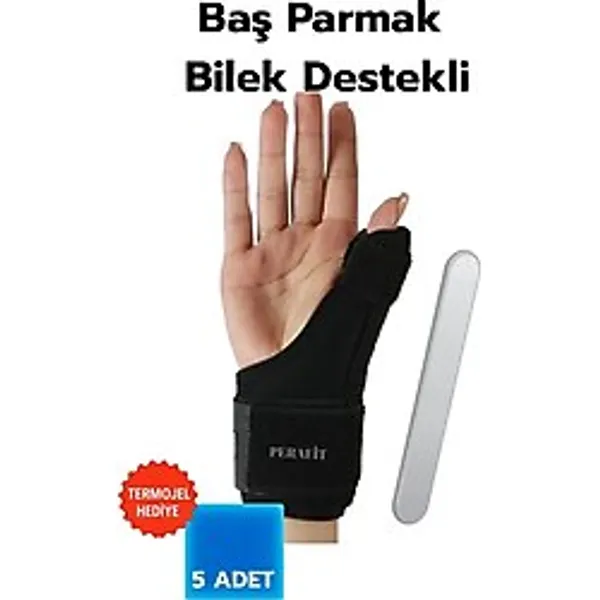 Baş Parmak Ve Bilek Destekli El Bilekliği Metal Atel De Quarvein 5 Termojelli Paket