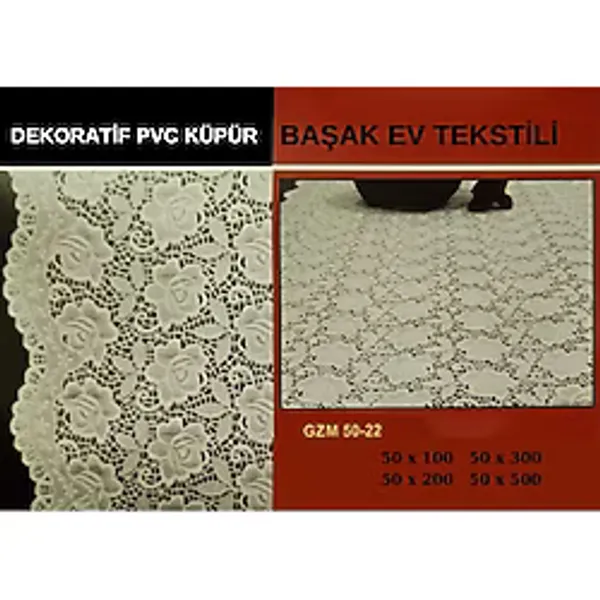 Başak Ev Tekstili PVC KÜPÜR DANTEL RAF VE DOLAP ÖRTÜSÜ RUNNER BEYAZ