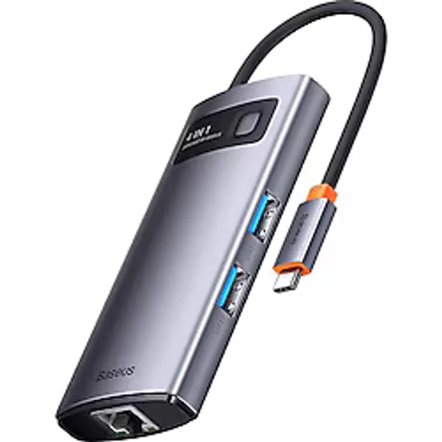 Baseus Metal Gleam 4In1 Multifonksiyonel Type-C Hub Adaptör Dock-Gri (551193205)