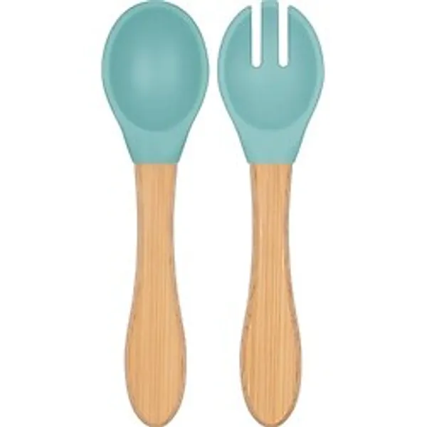 Basıcs Mama Kaşığı + Çatal - Aqua Green - Çok Renkli