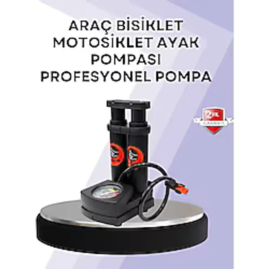 Basınç Saatli Ayak Pompası Bisiklet Ve Araç Uyumlu