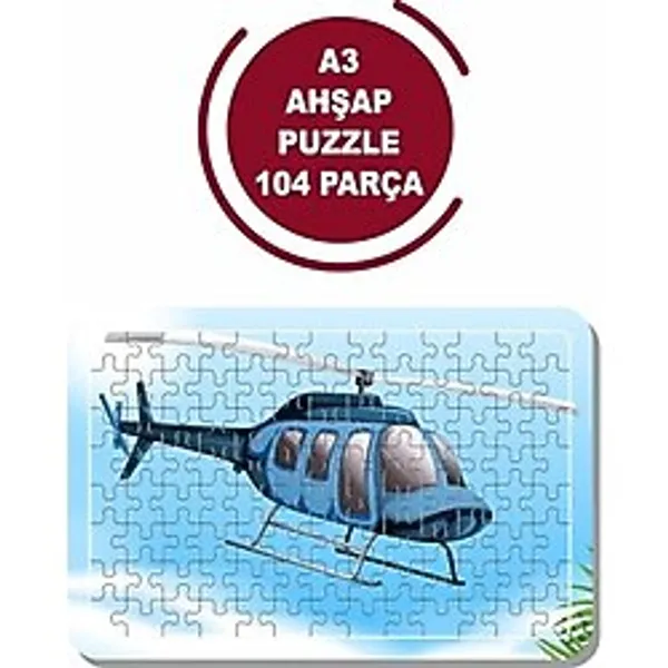 Baskı Atölyesi Helikopter A3 104 Parça Puzzle, Oyuncak, Yapboz A3Puz1049