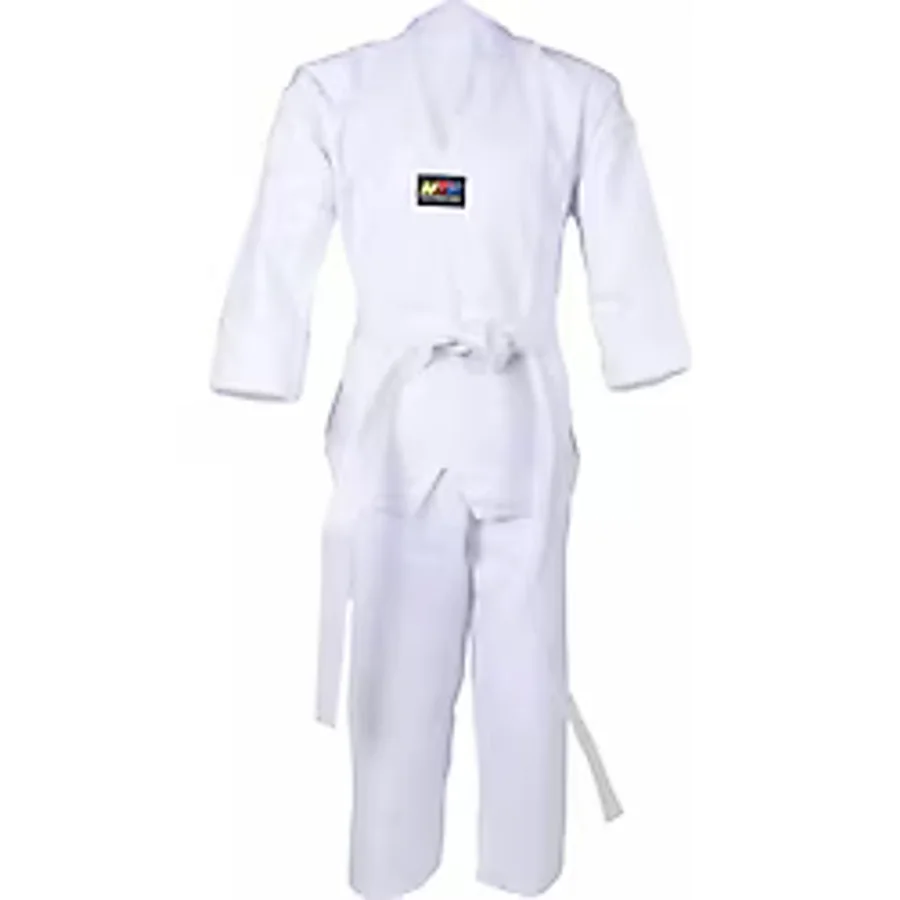 Baskısız Taekwondo Elbisesi - Baskısız Acemi Dobok, Beyaz Yaka Taekwondo Elbisesi, Dobok