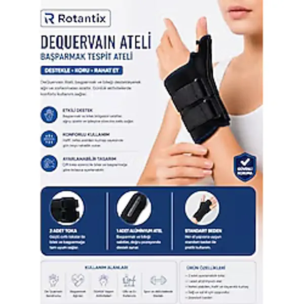 Başparmak Tespit Ateli, De Quervain Tendon İltihabı İçin Alüminyum Balenli Sabitleyici Bileklik, Anne Bileği Ve Tendinit Ağrı Giderici, Sağ-Sol Uyumlu Ortopedik Destek