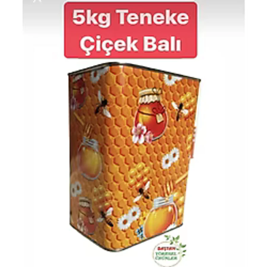 Baştan Yöresel 5kg Teneke Ödemiş Yayla Çiçek Balı (İLK SAĞIM)