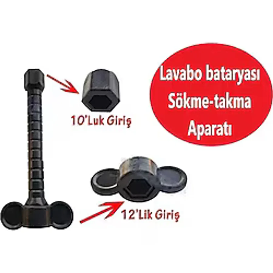Batarya Musluk Altı Montaj Sabitleme Vida Somun Sıkma Aparatı Kovan Anahtarı 10-12