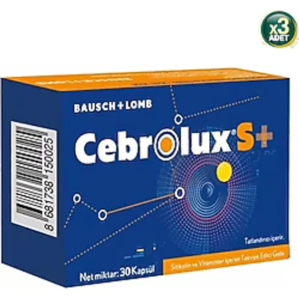 Bausch & Lomb Cebrolux S + Sitikolin Vitamin 30 Kapsül - 3 Adet