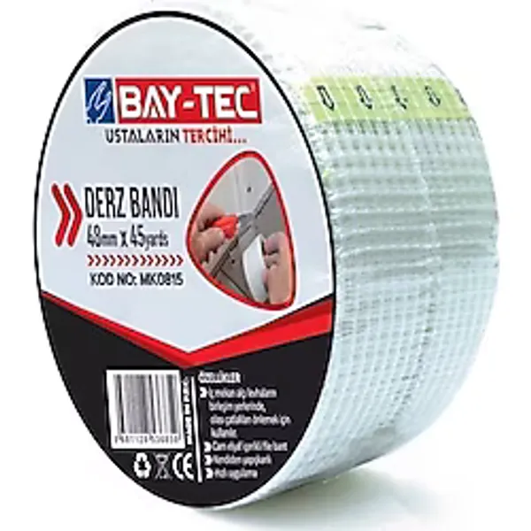 Bay-Tec Alçıpan Derz Bandı 48X45 Yard MK0815 Baytec- 10 Adet