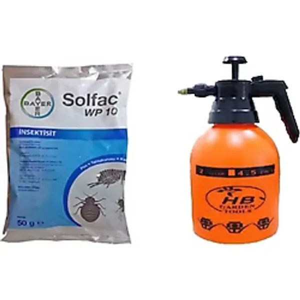 Bayer Pire Kene Bit Genel Haşere Ilacı 50 Gr Solfac Wp 10 Ve 2 Lt Ilaçlama Pompası